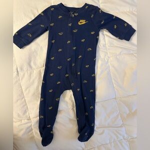 NWOT Nike Baby Footie with Gold Embroidered Emblem